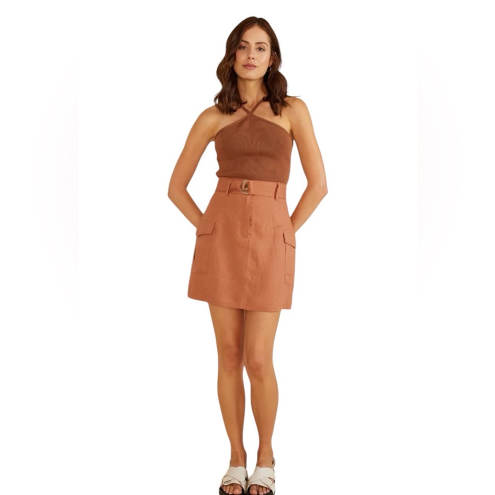 NWT MINKPINK Linen Mini Skirt